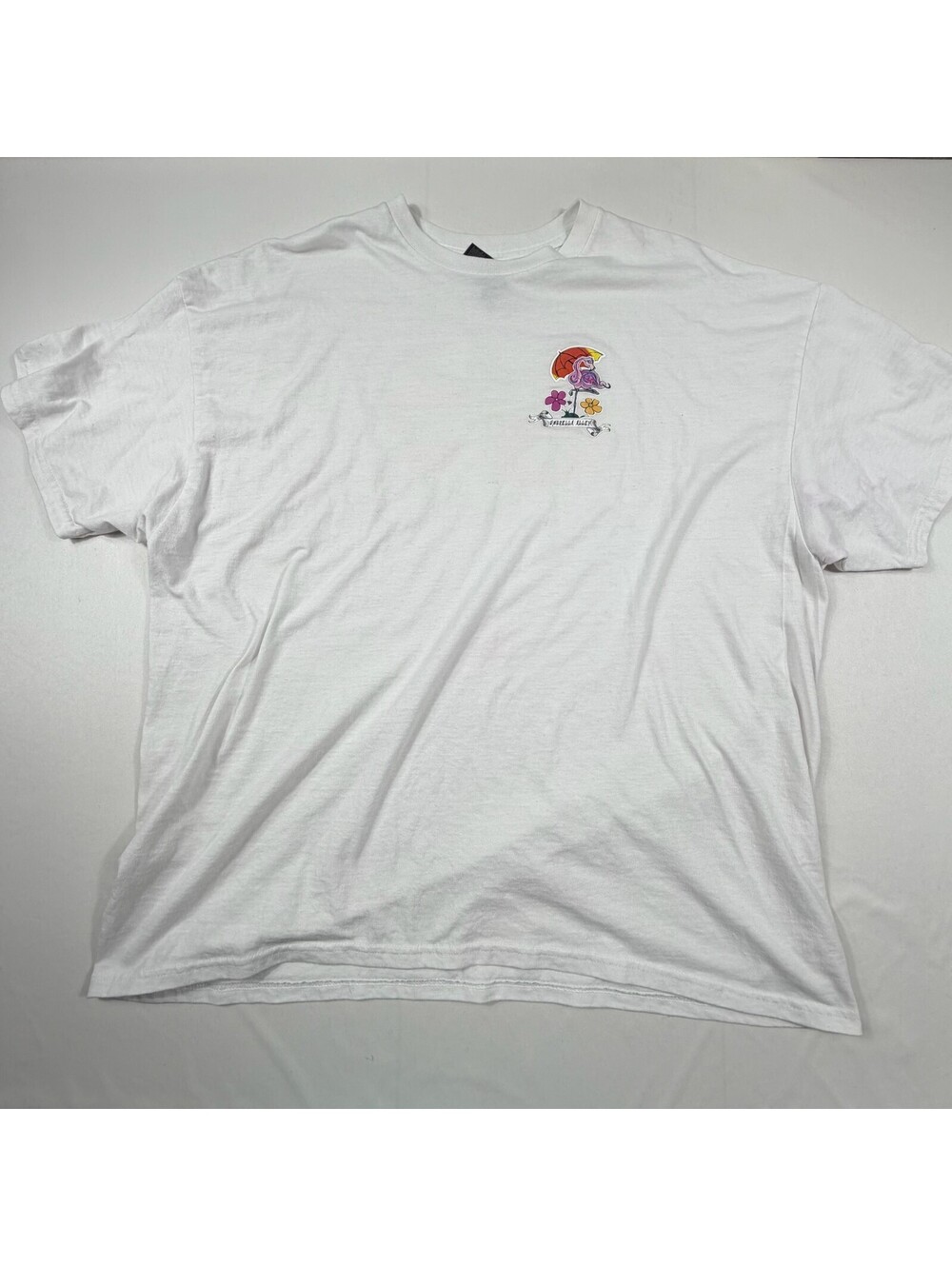 Gildan DryBlend White Graphic T-Shirt Size 2XL Umbrella Alley Design